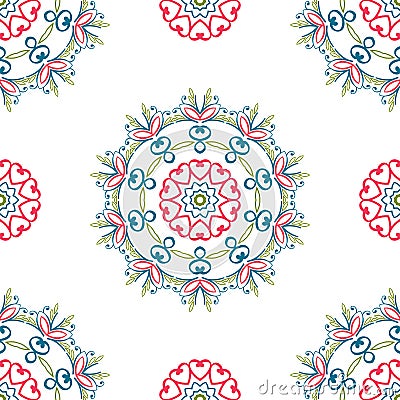 Vintage universal different seamless eastern patterns (tiling) Stock Photo