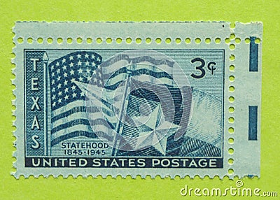 Vintage USA postage stamp Editorial Stock Photo