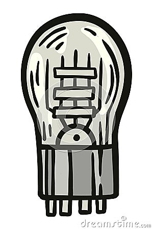 Vintage Vacuum electronic radio tube Vector Illustration