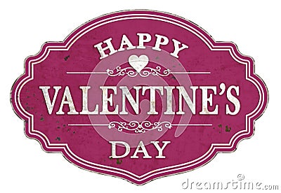 Vintage Valentines Day Art Sign Stock Photo