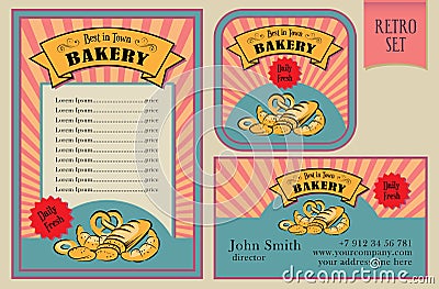 Vintage Vector Bakery Labels Collection Vector Illustration