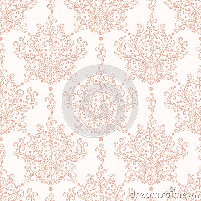 Vintage vector botanical damask seamless pattern Vector Illustration