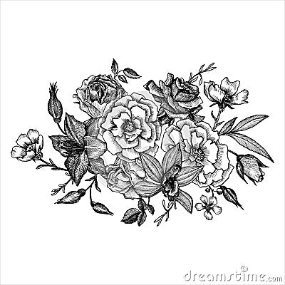 Vintage vector floral element Vector Illustration