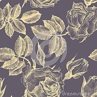 Vintage vector floral seamless pattern Vector Illustration
