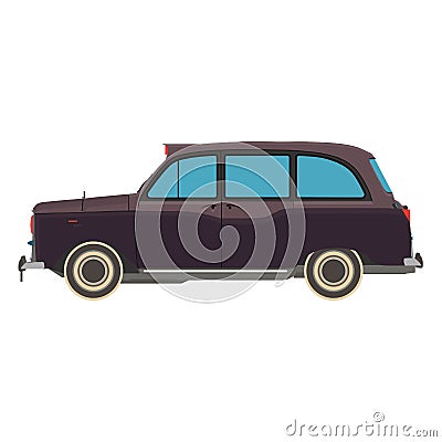 Vintage vector muscle car side view Vector Illustration