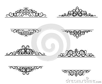 Vintage vector swirl frame set Vector Illustration