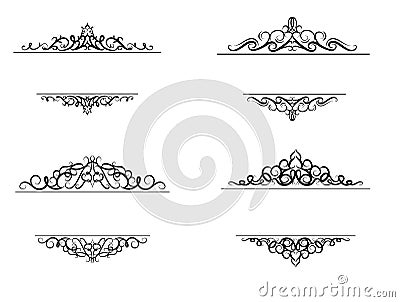 Vintage vector swirl frame set Vector Illustration