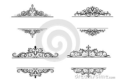 Vintage vector swirl frame set Vector Illustration