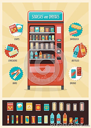 Vintage vending machine Vector Illustration