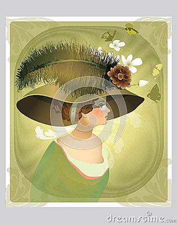 Vintage victorian lady Vector Illustration