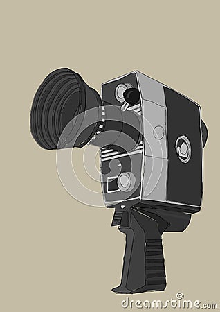 Vintage Video Camera Stock Photo