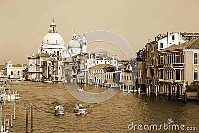 Vintage view of a canal in Venice, Italy Stock Photo