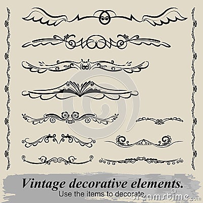 Vintage vignettes. Vector Illustration