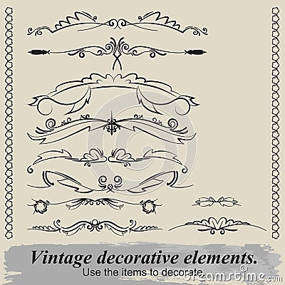 Vintage vignettes. Vector Illustration