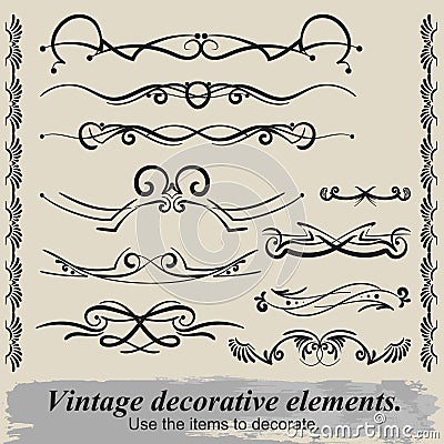 Vintage vignettes. Vector Illustration