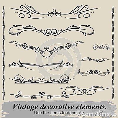 Vintage vignettes. Vector Illustration