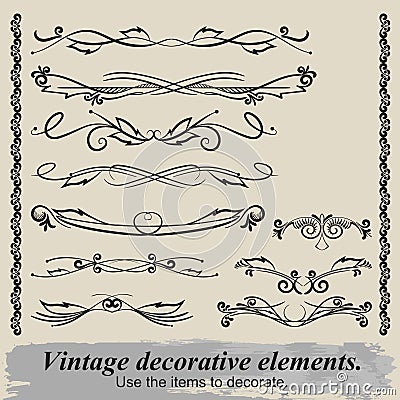 Vintage vignettes. Vector Illustration