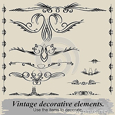 Vintage vignettes. Vector Illustration