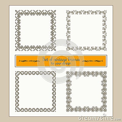 Vintage vignettes and frames Vector Illustration