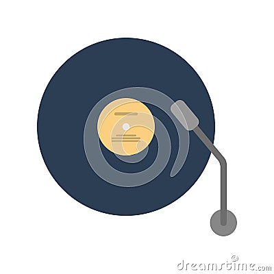 Vintage vinyl disc icon. Music disk symbol Vector Illustration