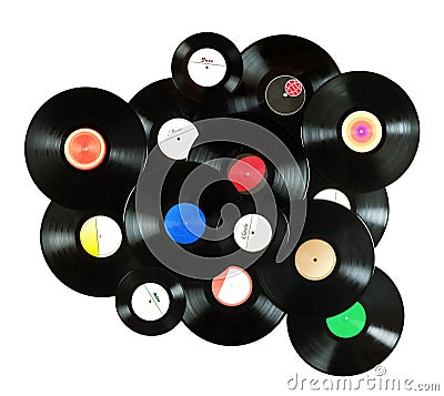 Vintage vinyl records Stock Photo