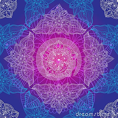 Vintage violet-blue seamless pattern Vector Illustration