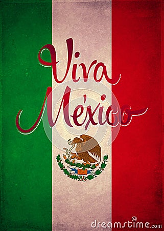 Vintage viva mexico poster - card template Stock Photo
