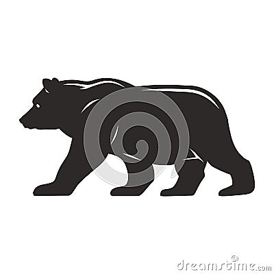 Vintage walking bear silhouette concept Vector Illustration