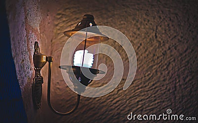 Vintage Wall Lamp Light Fixture Stock Photo