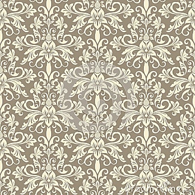 Vintage wallpaper damask pattern Vector Illustration