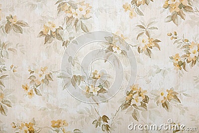 Vintage wallpaper with floral pattern background Stock Photo