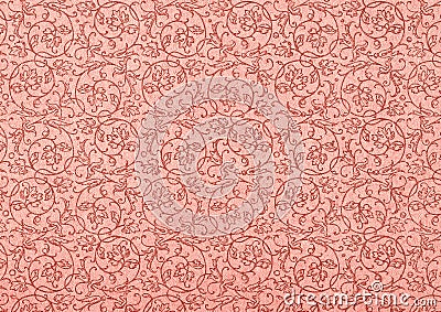 Vintage Wallpaper in Rouge with Spirals Stock Photo