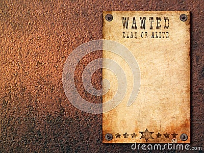 Vintage wanted poster Stock Photo