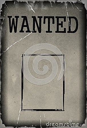 Vintage wanted poster template Stock Photo