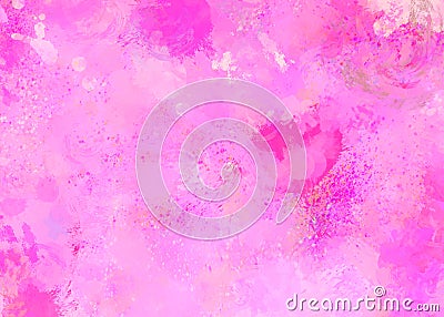 Vintage watercolor bright pink abstract splashed paper background Stock Photo
