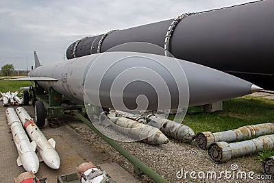 Vintage weapon.Museum of Soviet Strategic Nuclear Forces. Editorial Stock Photo