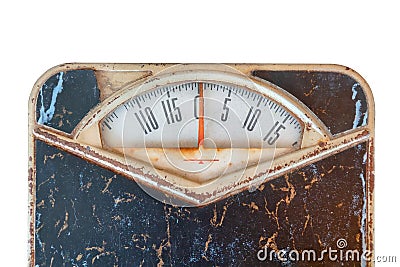 Vintage weathered weight scale Stock Photo
