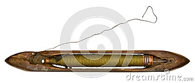 Vintage weaver`s spindle Stock Photo