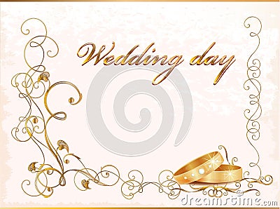 Vintage wedding card Vector Illustration