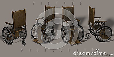 Vintage wheelchairs Stock Photo