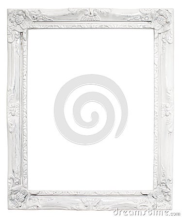 Vintage white frame with blank space, with clipping path Stock Photo