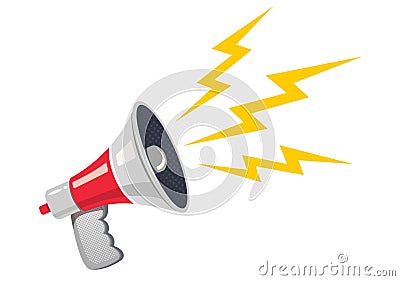 Vintage white megaphone Vector Illustration