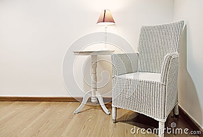 Vintage Wicker Chair Stock Photo