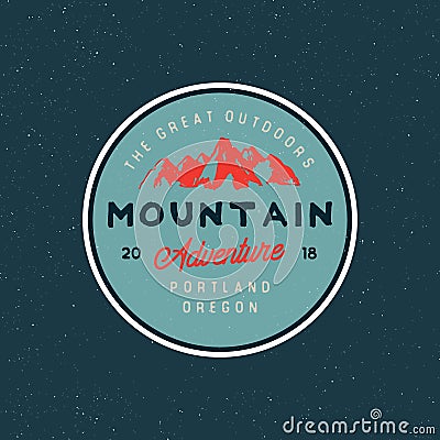 Vintage wilderness logo. hand drawn retro styled outdoor adventure emblem. vector illustration Vector Illustration