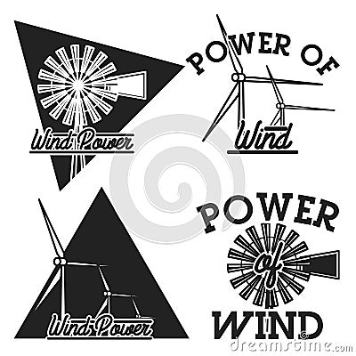 Vintage wind power emblems Vector Illustration