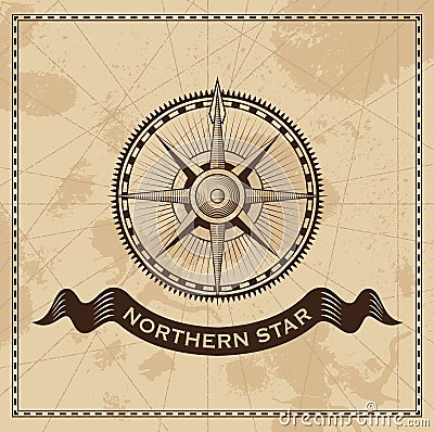 Vintage Wind Rose Nautical Compass Vector Illustration