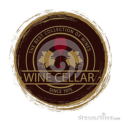 Vintage wine shop logo Vector Illustration