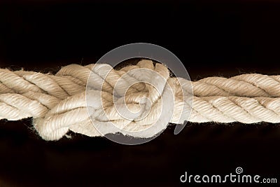 Vintage wite rope with knot Stock Photo