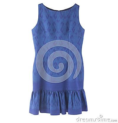 vintage women dress with Thai fabric indigo dye style isolated Stock Photo