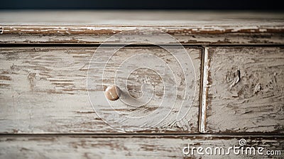 Vintage Wood Dresser: A Close-up Of Rustic Charm Stock Photo